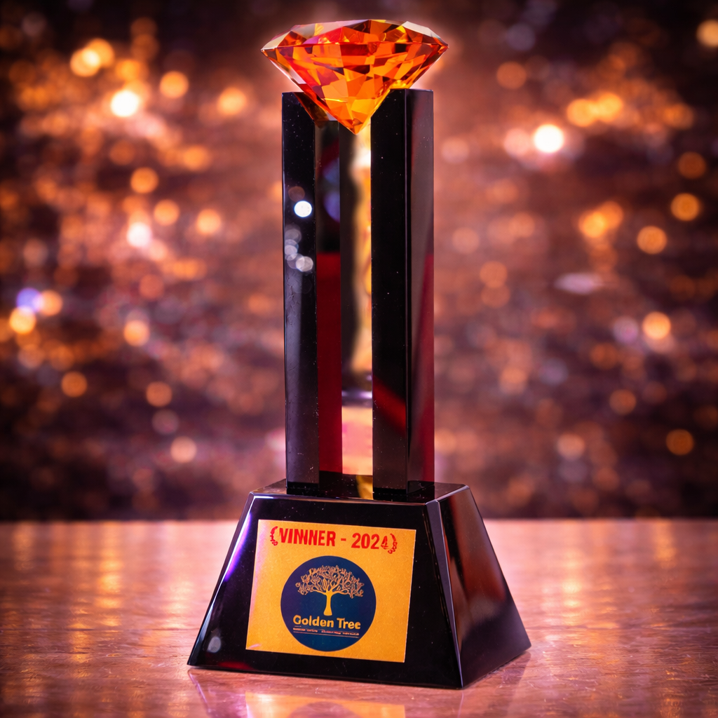 World GM Awards black crystal diamond trophy for Leadership Awards